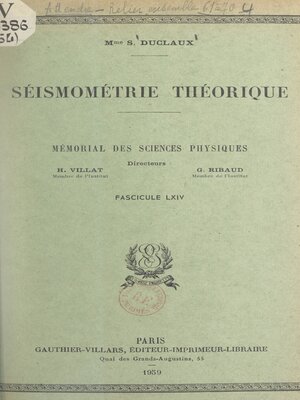 cover image of Séismométrie théorique